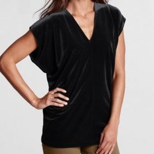 Lands' End Beautiful Velvet Dolman Top Size 6-8 Black
